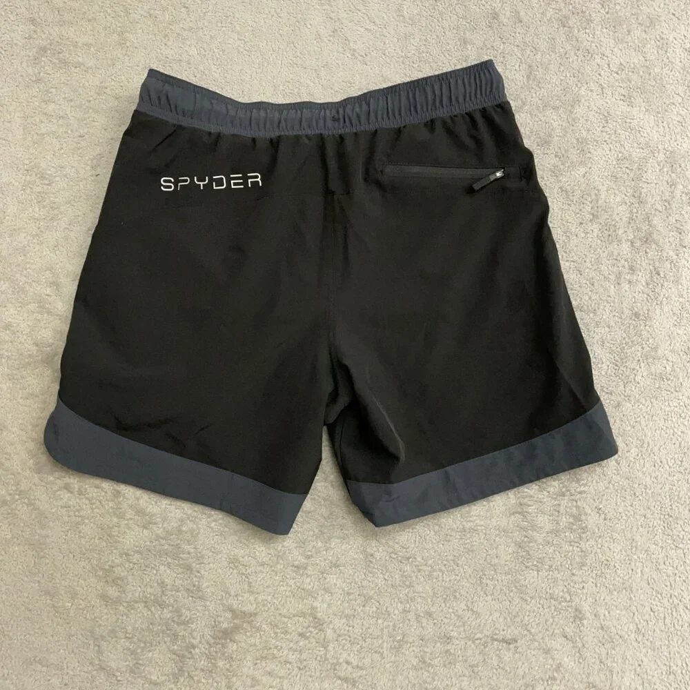 Spyder Men's M Swim Shorts Black Performance Athletic Shorts 7.5